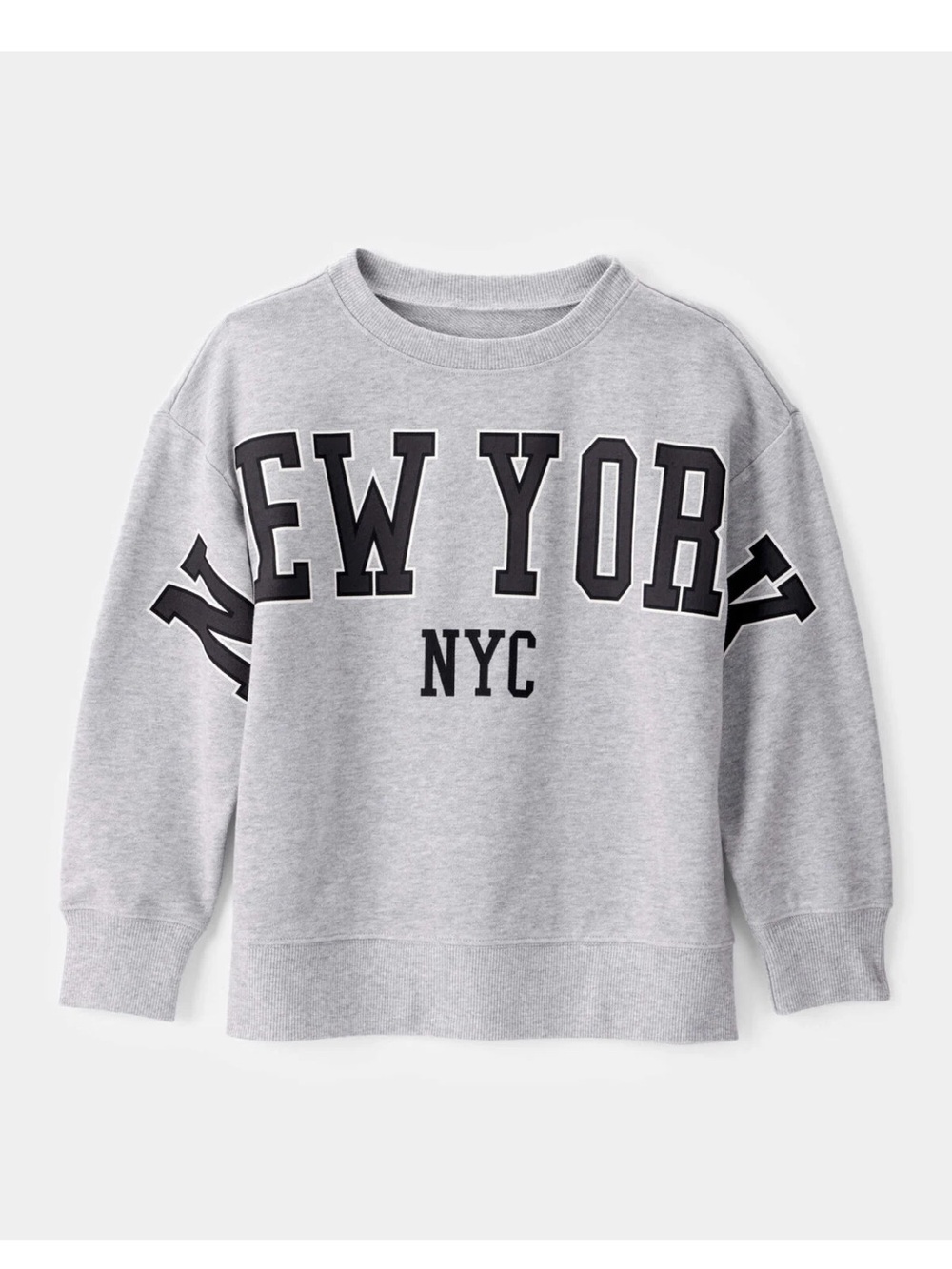 Carter's Gray Crewneck Sweatshirt with Black "New York NYC" Print